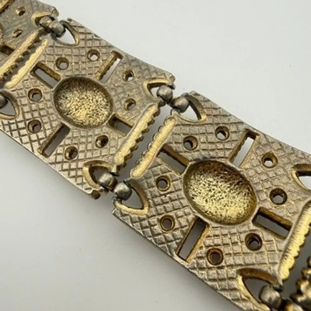 Sarah Coventry Granada Multi-Color Bracelet Faux Stone Panel Vintage Granada